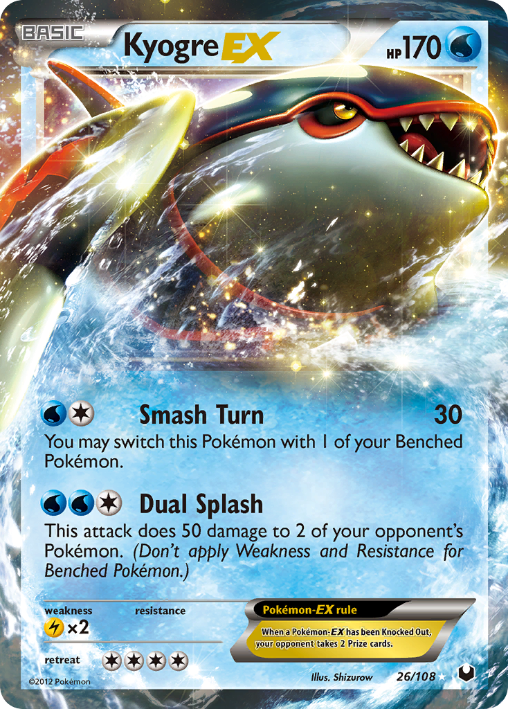 Kyogre EX (26/108) [Black & White: Dark Explorers] | Shuffle n Cut Hobbies & Games