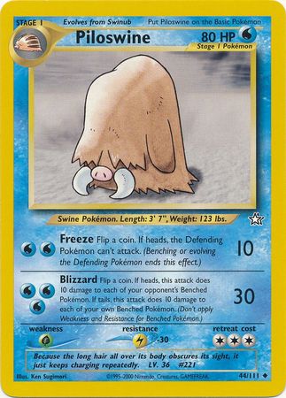 Piloswine (44/111) [Neo Genesis Unlimited] | Shuffle n Cut Hobbies & Games