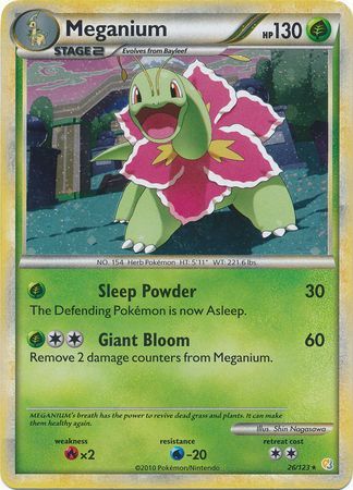 Meganium (26/123) (Cracked Ice Holo) [HeartGold & SoulSilver: Base Set] | Shuffle n Cut Hobbies & Games