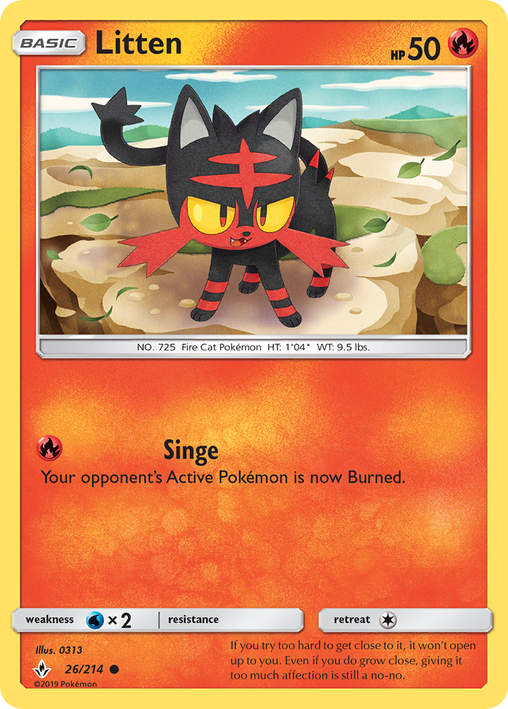 Litten (26/214) [Sun & Moon: Unbroken Bonds] | Shuffle n Cut Hobbies & Games