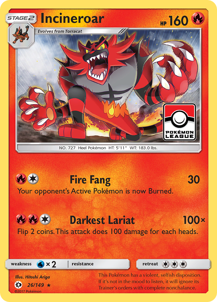 Incineroar (26/149) [Sun & Moon: Base Set] | Shuffle n Cut Hobbies & Games