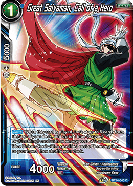 Great Saiyaman, Call of a Hero (BT14-040) [Cross Spirits] | Shuffle n Cut Hobbies & Games