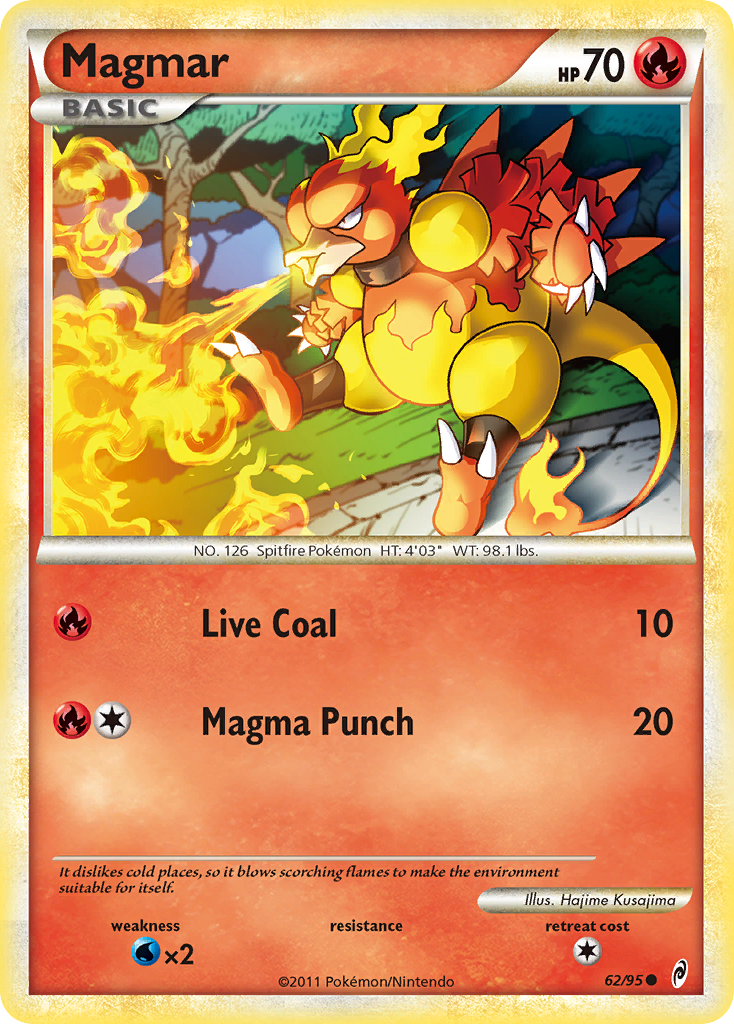 Magmar (62/95) [HeartGold & SoulSilver: Call of Legends] | Shuffle n Cut Hobbies & Games