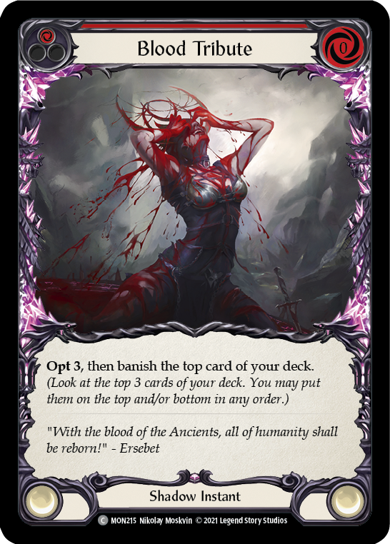 Blood Tribute (Red) (Rainbow Foil) [MON215-RF] 1st Edition Rainbow Foil | Shuffle n Cut Hobbies & Games