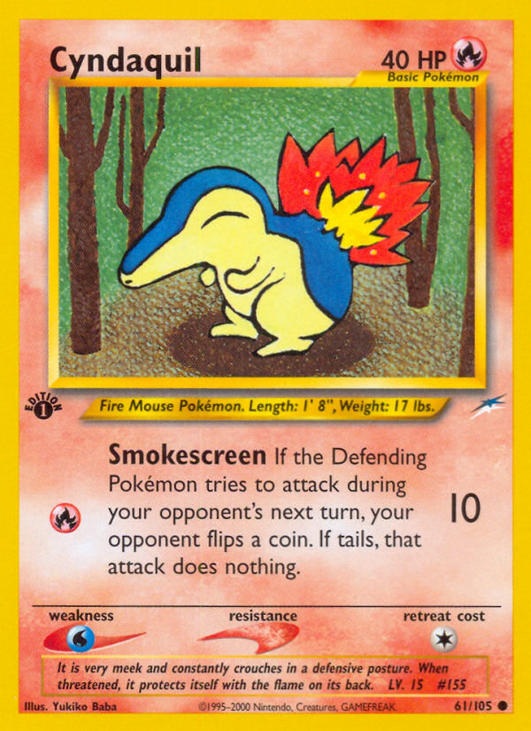 Cyndaquil (61/105) [Neo Destiny 1st Edition] | Shuffle n Cut Hobbies & Games