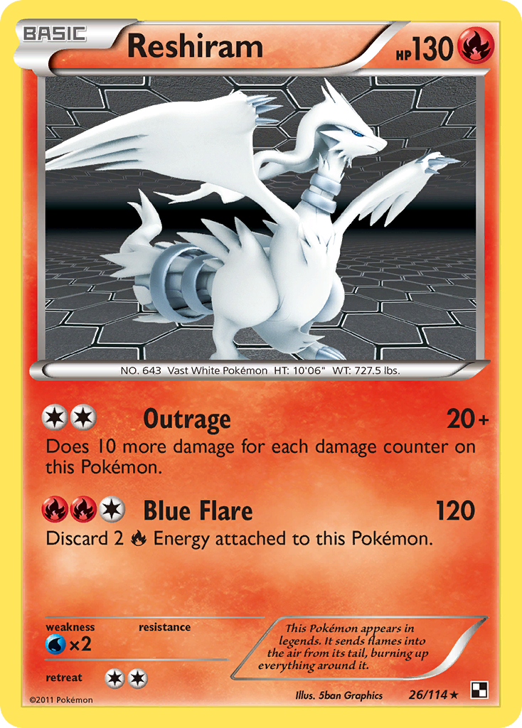 Reshiram (26/114) [Black & White: Base Set] | Shuffle n Cut Hobbies & Games