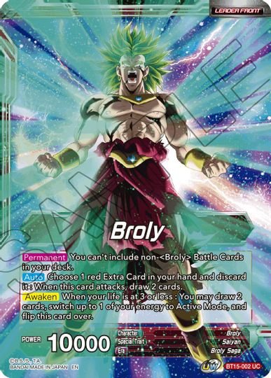 Broly // SS Broly, Demon's Second Coming (BT15-002) [Saiyan Showdown Prerelease Promos] | Shuffle n Cut Hobbies & Games