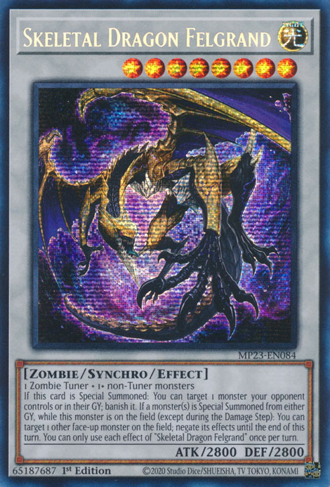 Skeletal Dragon Felgrand [MP23-EN084] Prismatic Secret Rare | Shuffle n Cut Hobbies & Games