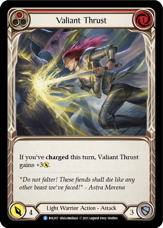 Valiant Thrust (Red) [BOL017] (Monarch Boltyn Blitz Deck) | Shuffle n Cut Hobbies & Games