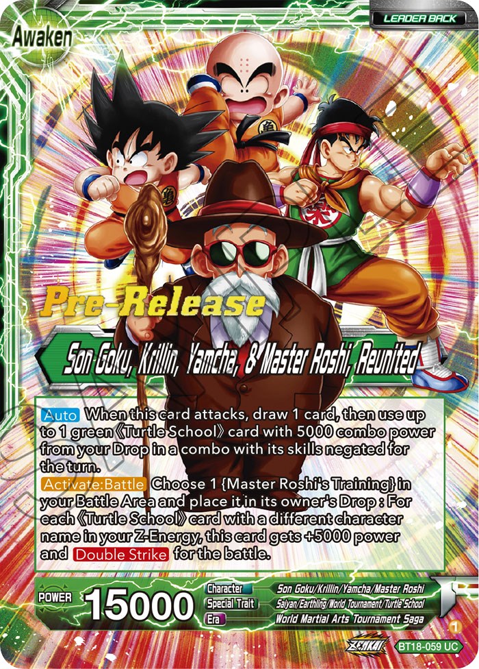 Master Roshi // Son Goku, Krillin, Yamcha, & Master Roshi, Reunited (BT18-059) [Dawn of the Z-Legends Prerelease Promos] | Shuffle n Cut Hobbies & Games
