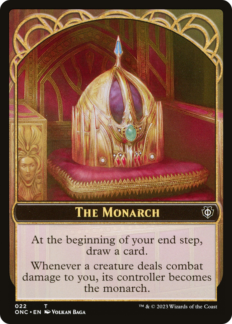 The Monarch // Golem Double-Sided Token [Phyrexia: All Will Be One Commander Tokens] | Shuffle n Cut Hobbies & Games