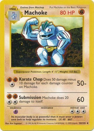 Machoke (34/102) [Base Set Shadowless Unlimited] | Shuffle n Cut Hobbies & Games