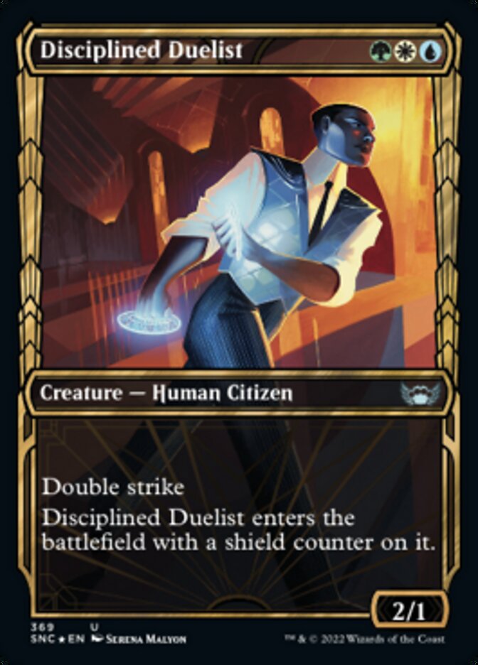 Disciplined Duelist (Showcase Golden Age Gilded Foil) [Streets of New Capenna] | Shuffle n Cut Hobbies & Games