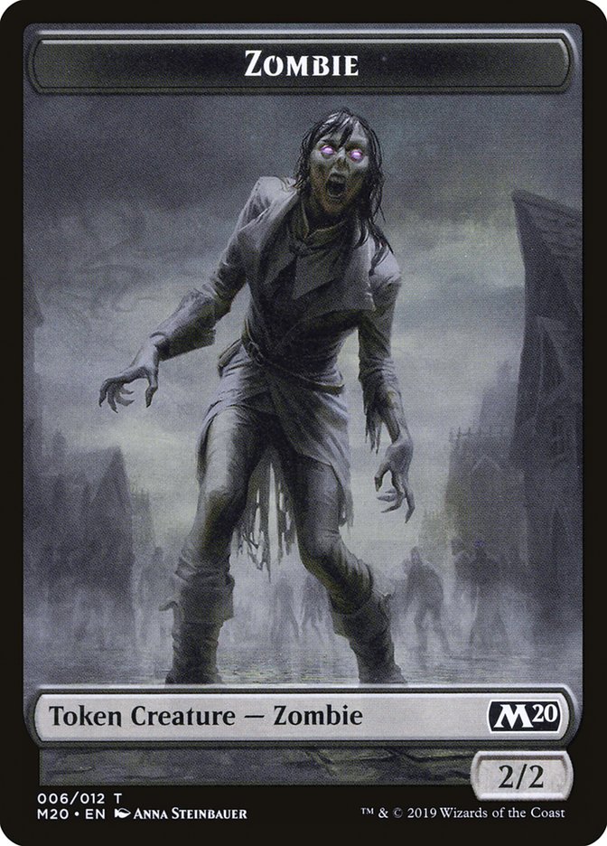 Zombie Token [Core Set 2020 Tokens] | Shuffle n Cut Hobbies & Games