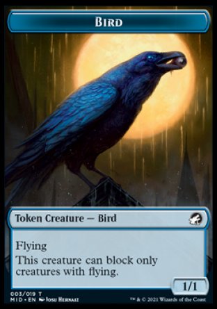 Spirit // Bird Double-Sided Token [Innistrad: Midnight Hunt Tokens] | Shuffle n Cut Hobbies & Games