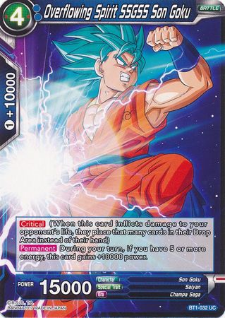 Overflowing Spirit SSGSS Son Goku [BT1-032] | Shuffle n Cut Hobbies & Games