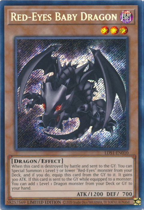 Red-Eyes Baby Dragon [LDS1-EN010] Secret Rare | Shuffle n Cut Hobbies & Games