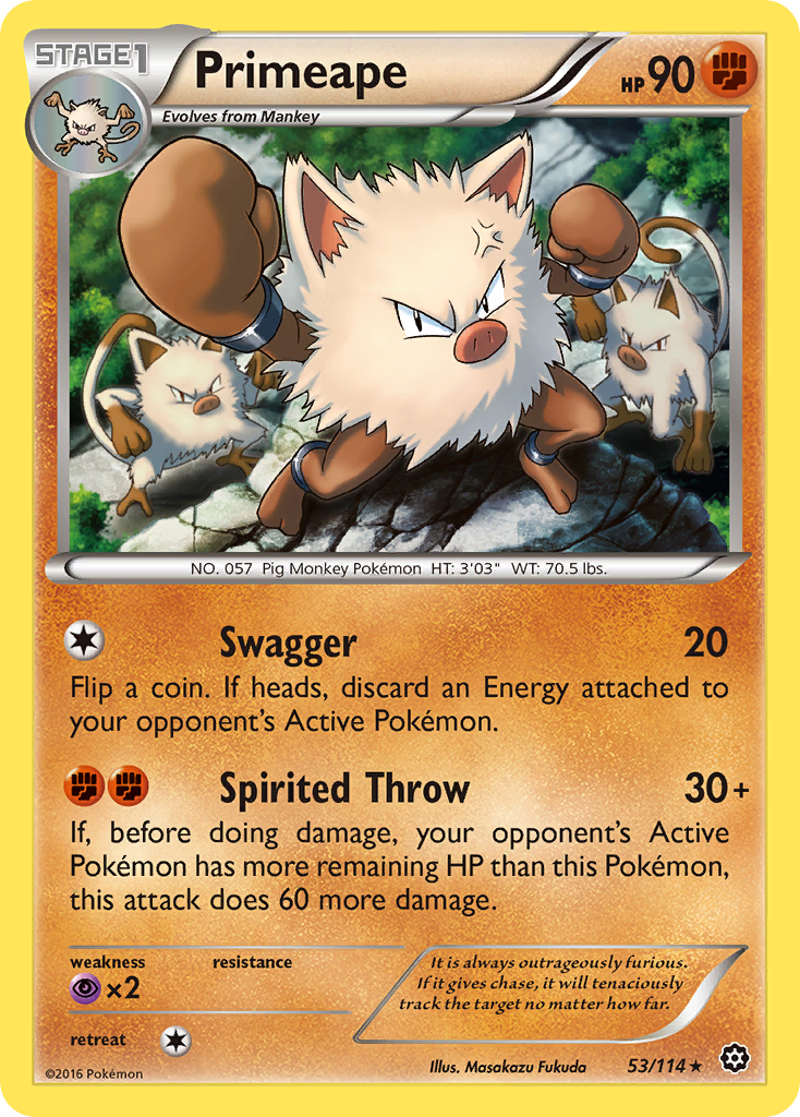 Primeape (53/114) [XY: Steam Siege] | Shuffle n Cut Hobbies & Games