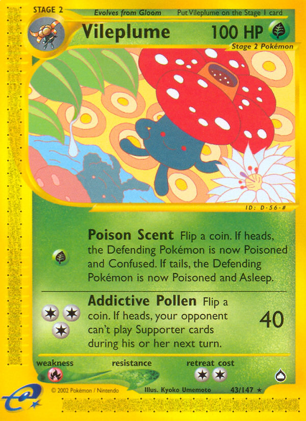 Vileplume (43/147) [Aquapolis] | Shuffle n Cut Hobbies & Games