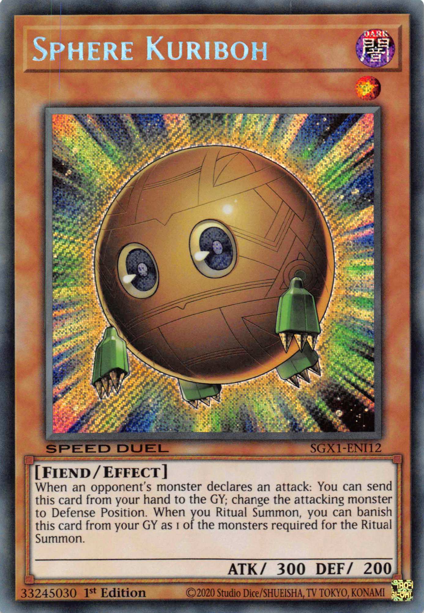 Sphere Kuriboh [SGX1-ENI12] Secret Rare | Shuffle n Cut Hobbies & Games