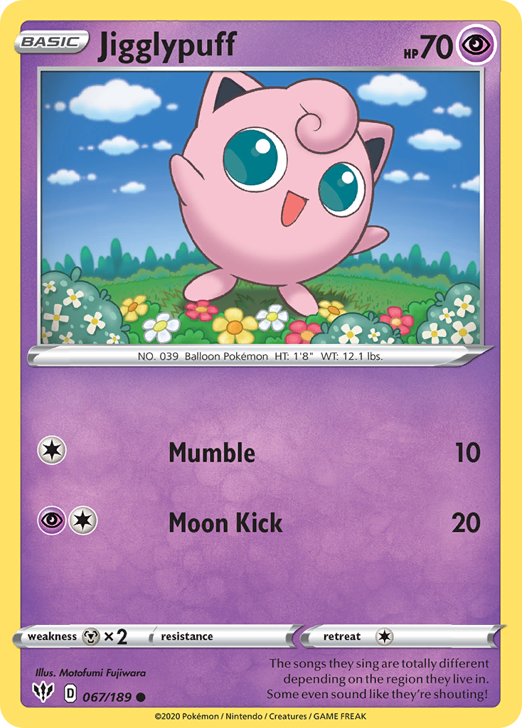 Jigglypuff (067/189) [Sword & Shield: Darkness Ablaze] | Shuffle n Cut Hobbies & Games