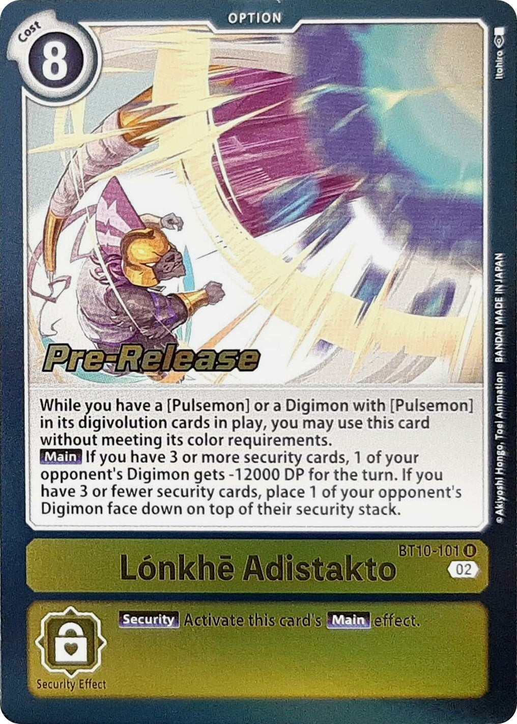 Lonkhe Adistakto [BT10-101] [Xros Encounter Pre-Release Cards] | Shuffle n Cut Hobbies & Games