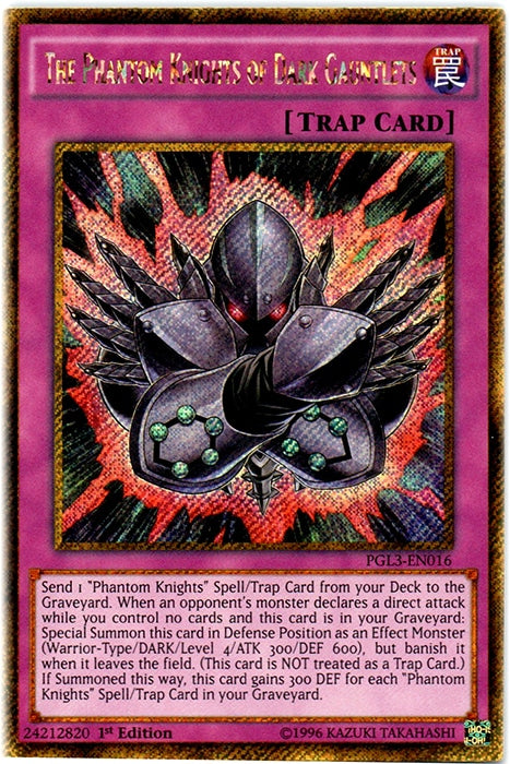 The Phantom Knights of Dark Gauntlets [PGL3-EN016] Gold Secret Rare | Shuffle n Cut Hobbies & Games