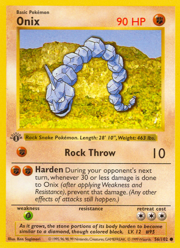 Onix (56/102) (Shadowless) [Base Set 1st Edition] | Shuffle n Cut Hobbies & Games