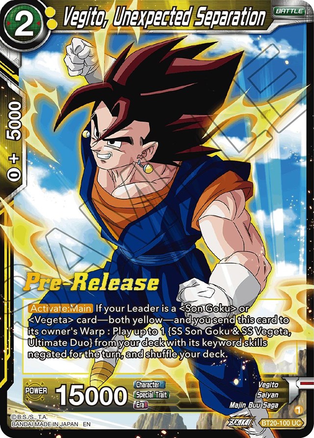 Vegito, Unexpected Separation (BT20-100) [Power Absorbed Prerelease Promos] | Shuffle n Cut Hobbies & Games