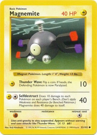 Magnemite (53/102) [Base Set Shadowless Unlimited] | Shuffle n Cut Hobbies & Games