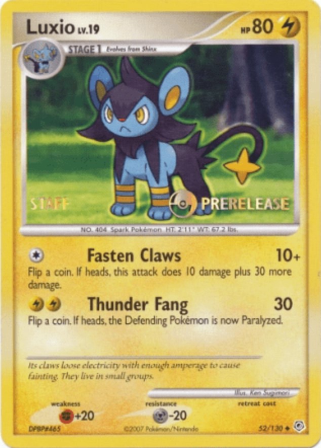 Luxio (52/130) (Prerelease Promo Staff) [Nintendo: Black Star Promos] | Shuffle n Cut Hobbies & Games