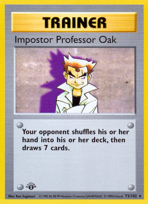 Impostor Professor Oak (73/102) (Shadowless) [Base Set 1st Edition] | Shuffle n Cut Hobbies & Games