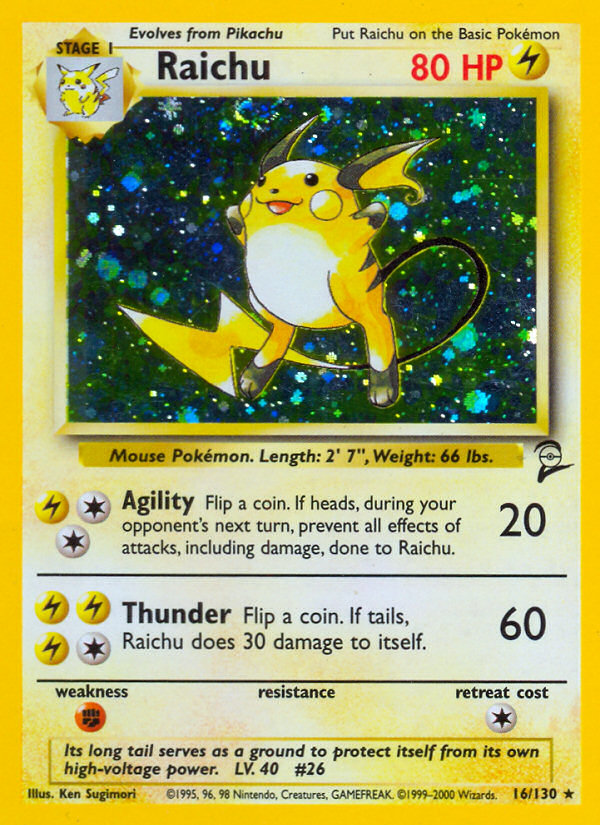 Raichu (16/130) [Base Set 2] | Shuffle n Cut Hobbies & Games