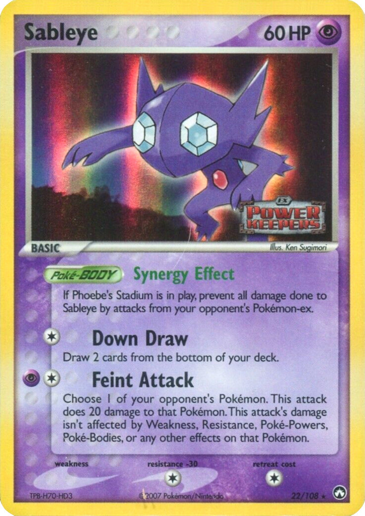 Sableye (22/108) (Stamped) [EX: Power Keepers] | Shuffle n Cut Hobbies & Games