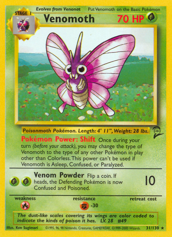 Venomoth (31/130) [Base Set 2] | Shuffle n Cut Hobbies & Games