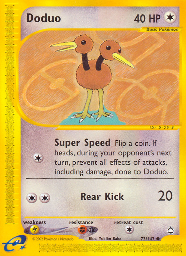 Doduo (73/147) [Aquapolis] | Shuffle n Cut Hobbies & Games