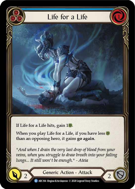 Life for a Life (Blue) [ARC166] Unlimited Edition Normal | Shuffle n Cut Hobbies & Games