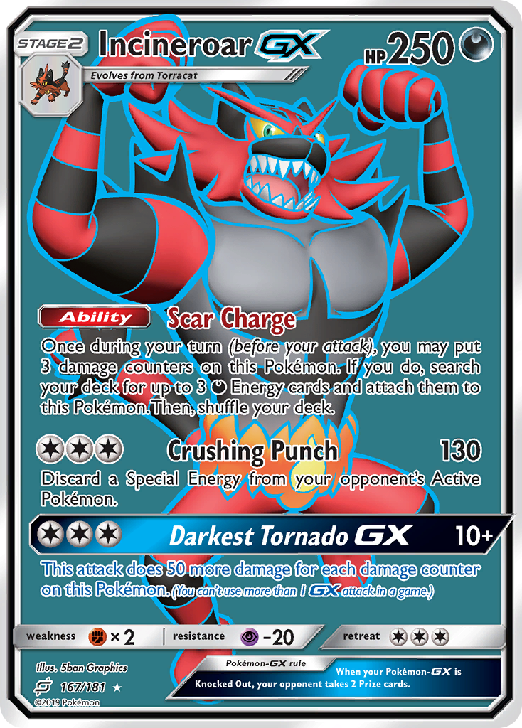 Incineroar GX (167/181) [Sun & Moon: Team Up] | Shuffle n Cut Hobbies & Games