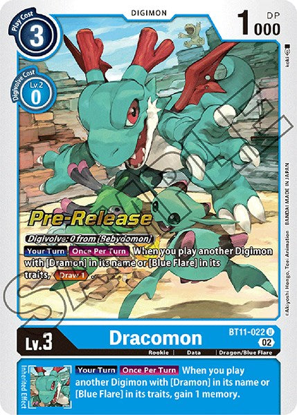 Dracomon [BT11-022] [Dimensional Phase Pre-Release Promos] | Shuffle n Cut Hobbies & Games