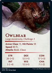 Owlbear Art Card [Dungeons & Dragons: Adventures in the Forgotten Realms Art Series] | Shuffle n Cut Hobbies & Games