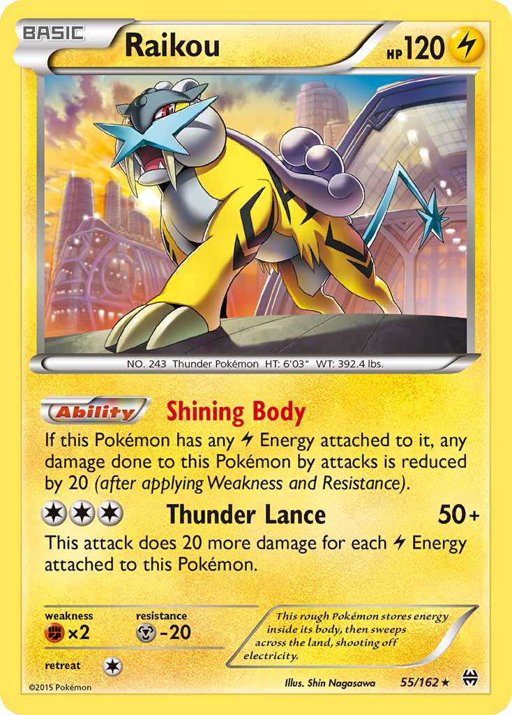 Raikou (55/162) [XY: BREAKthrough] | Shuffle n Cut Hobbies & Games