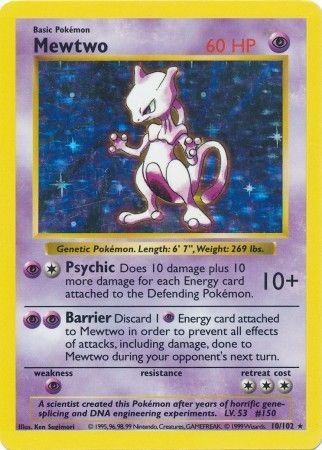 Mewtwo (10/102) [Base Set Shadowless Unlimited] | Shuffle n Cut Hobbies & Games