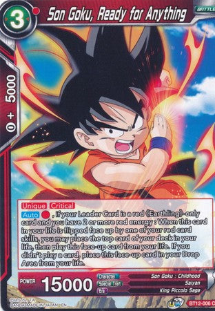 Son Goku, Ready for Anything [BT12-006] | Shuffle n Cut Hobbies & Games