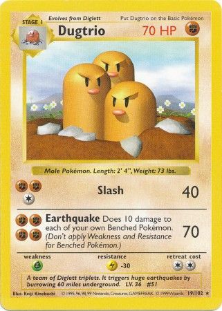 Dugtrio (19/102) [Base Set Shadowless Unlimited] | Shuffle n Cut Hobbies & Games