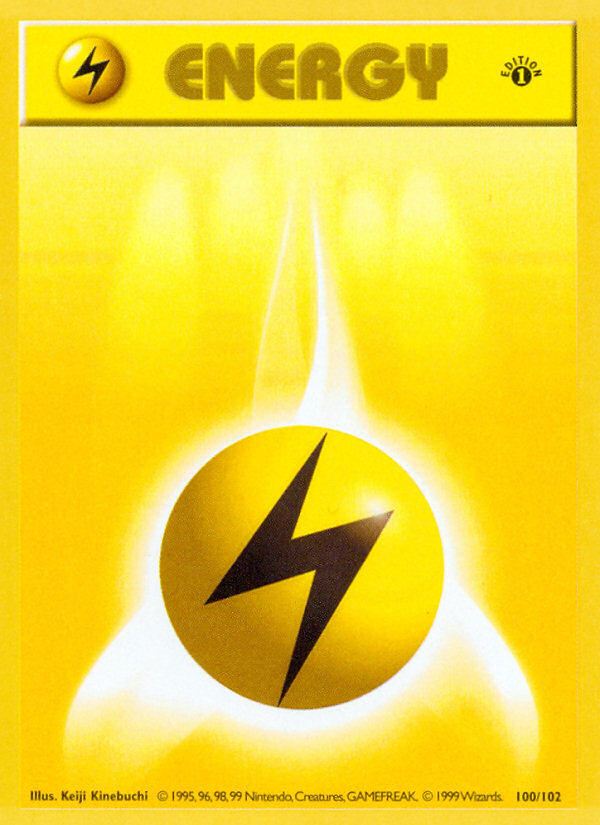 Lightning Energy (100/102) (Shadowless) [Base Set 1st Edition] | Shuffle n Cut Hobbies & Games