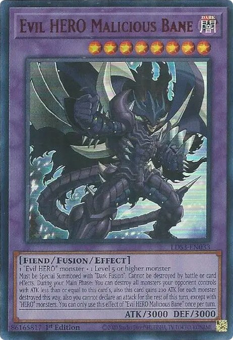 Evil HERO Malicious Bane (Red) [LDS3-EN033] Ultra Rare | Shuffle n Cut Hobbies & Games