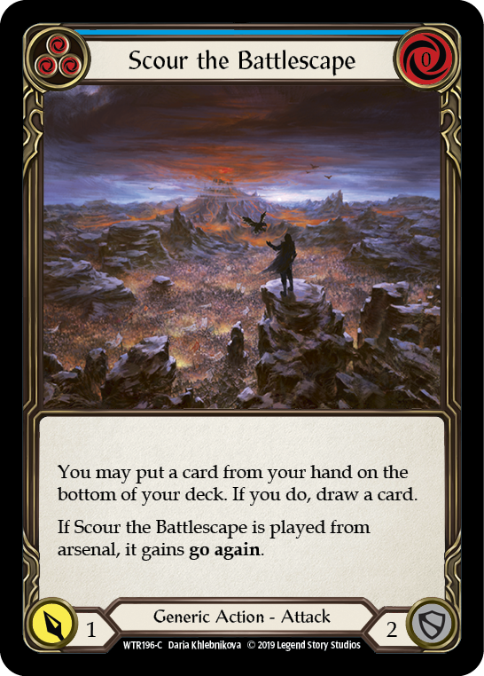 Scour the Battlescape (Blue) [WTR196-C] Alpha Print Rainbow Foil | Shuffle n Cut Hobbies & Games