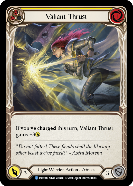 Valiant Thrust (Yellow) [MON040] 1st Edition Normal | Shuffle n Cut Hobbies & Games