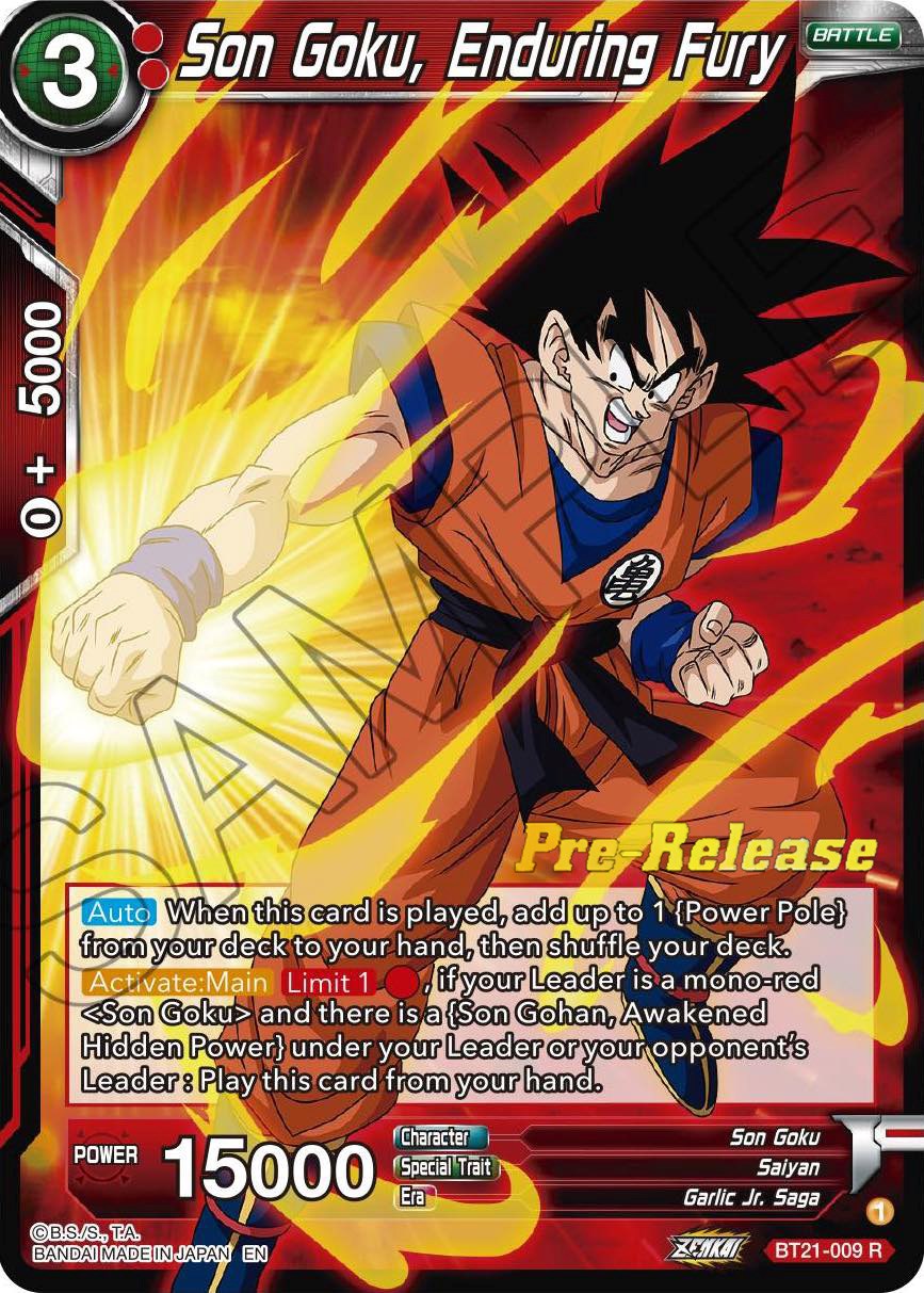 Son Goku, Enduring Fury (BT21-009) [Wild Resurgence Pre-Release Cards] | Shuffle n Cut Hobbies & Games