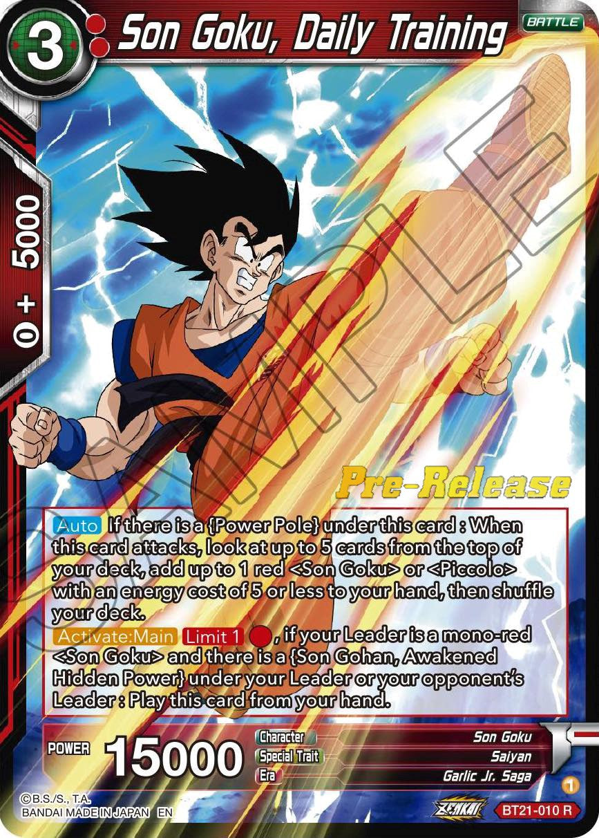 Son Goku, Daily Training (BT21-010) [Wild Resurgence Pre-Release Cards] | Shuffle n Cut Hobbies & Games